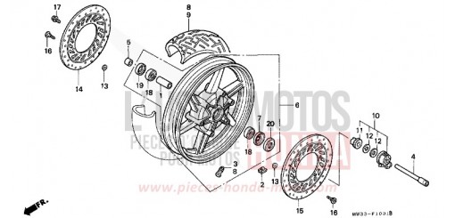 RUOTA ANTERIORE (CB750F2) CB750F2S di 1995